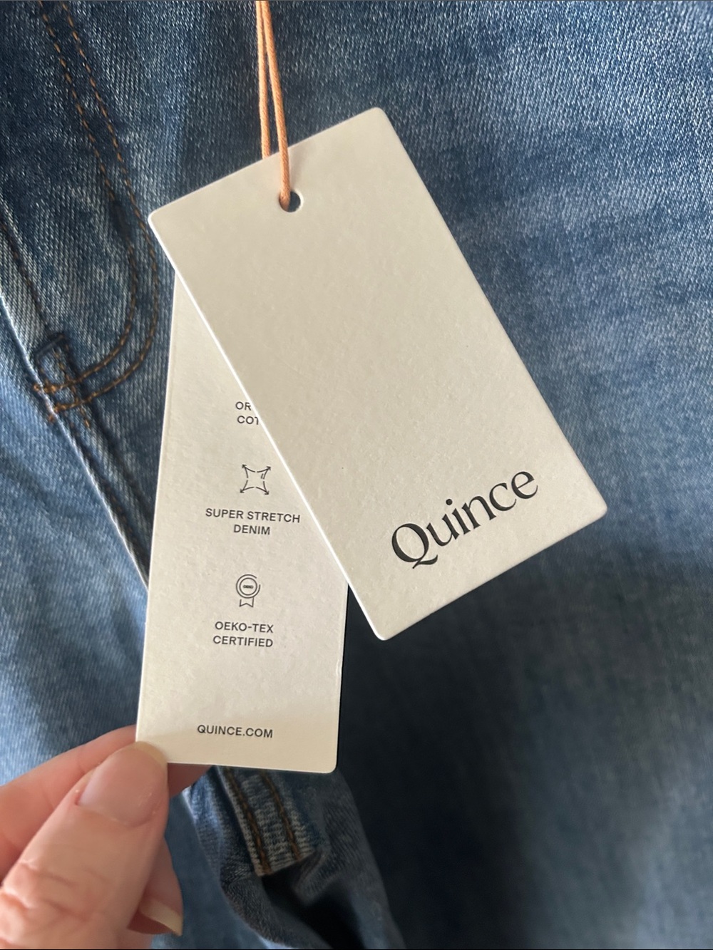 Quince NWT Stretch High Rise Wide Leg Jean Size 31 Medium wash Organic Cotton - Picture 3 of 8